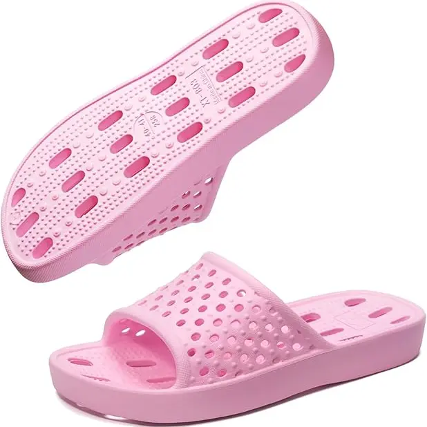 Bath Slippers with Drainage Holes, Quick-Drying Non-Slip Slippers for Home, Dormitory, Bathroom - Unisex