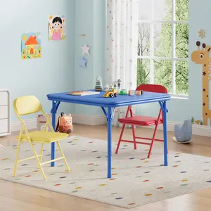 Garvee Foldable Activity Table and Chairs Set for Children - Ideal for Dining, Playrooms, Daycares, and Classrooms