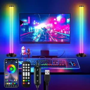 Smart RGB IC Light Bars 360° Full Screen Lighting 16.5 Inch LED Bars with Music Sync App and Remote Control USB Powered Ambient Backlight for PC Monitor Bedroom Gaming Desk Decor