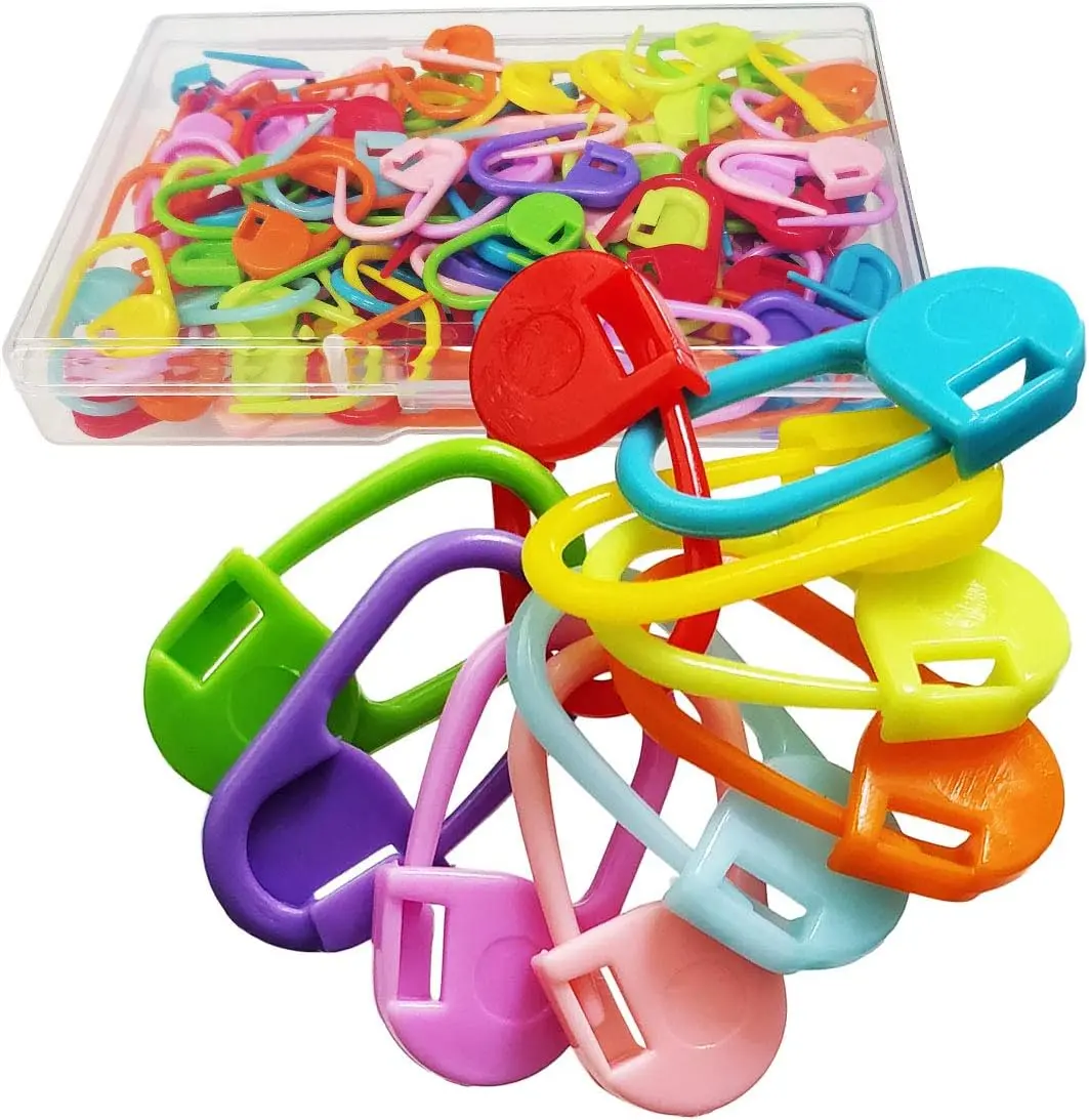 120 count Mix Color Knitting Markers Crochet Clips Crochet Pins Bulk Stitch Markers Locking Stitch Knitting Place Markers DIY Craft Plastic Safety Pins Weave Stitch  Clip Counter