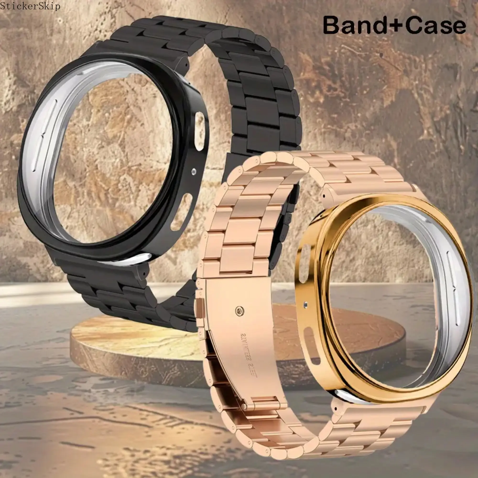 2026 NEW Stainless Steel Strap+TPU Case Compatible for Samsung Galaxy Watch 8 40mm 44mm Leisure Metal business bracelet with Protective Bumper Cover, Wristband Accessory, Smartwatch Protection, Modern Watch Accessory