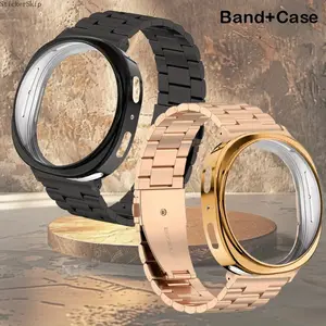2026 NEW Stainless Steel Strap+TPU Case Compatible for Samsung Galaxy Watch 8 40mm 44mm Leisure Metal business bracelet with Protective Bumper Cover, Wristband Accessory, Smartwatch Protection, Modern Watch Accessory