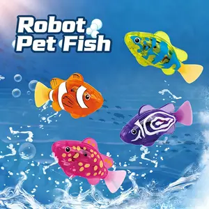 4-Piece Electronic Glowing Fish Toys Set, Water-Activated Sensory Playthings, Ideal for Toddler Bathtub Fun & Pool Use