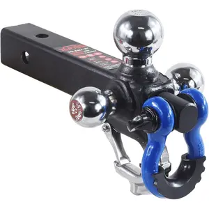 Trailer Hitch with Blue  Shackle Ball Hitch Mount w/Chrome Triple Tow Ball, 2-in Shank, Multi Fit for 2 inch Trailer Hitch Receiver