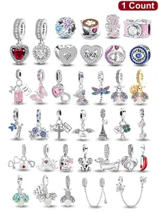 Heart & Flower & Insect & Butterfly Design Charms, Charm Chains, Fashionable Jewelry Accessories for Women & Girls, Trendy All-match & Exquisite Jewelry for Birthday Gift