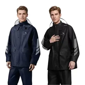 Men's Waterproof Rain Suit Jacket & Pants Set, BreathableHeavy Downpour Protection Full Body Rain Gear forRiders design hood coat Raincoat with Poncho LargeHooded men clothes cool spring