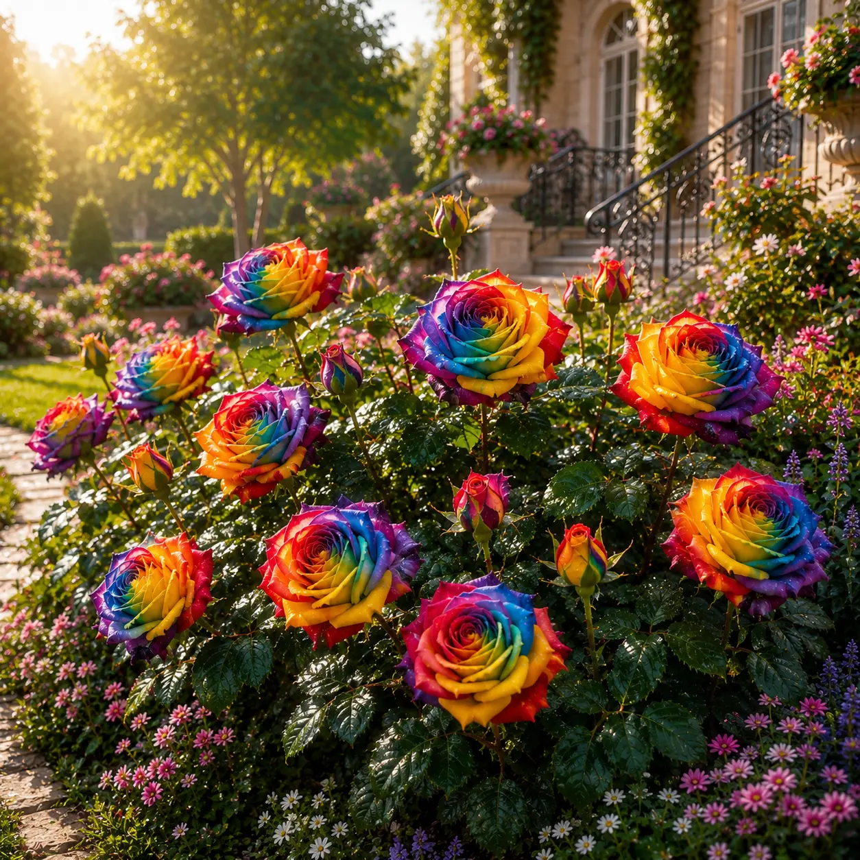 200Pcs Colorful Rainbow Rose Seeds DIY Indoor Outdoor Perennial Flower Present