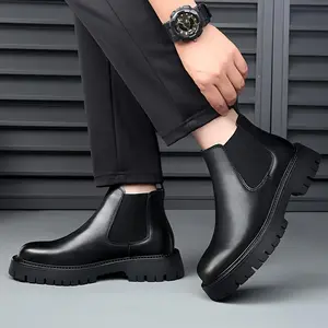Men’s platform ankle boots, Chelsea boots, Derby shoes, Oxford shoes, loafers, business-casual shoes, sturdy soles, leather upper, fashionable design, Father’s Day gift, flatform