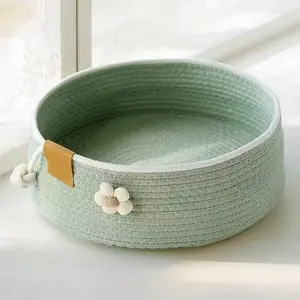 Cat Nest Summer Cat Nest All-Season Universal Multi-Cat Family Kitten-Specific Cotton Linen Woven Cat Nest Super Large Cat Nest