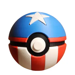 Captain America Poke Ball - Inspired 3D Printed Collectible