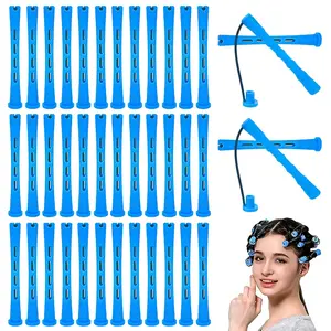 40 Pcs Blue Plastic Small Hair Perm Rods Cold Wave Curling Rollers DIY Hair Curler Styling Tools for Hairdressing