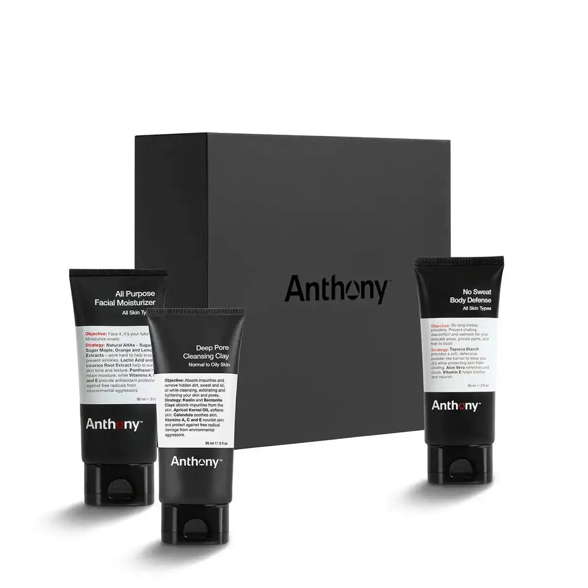 The Gifted Trio ($98 value) (All Purpose Facial Moisturizer, Deep Pore Cleansing Clay, No Sweat Body Defense)
