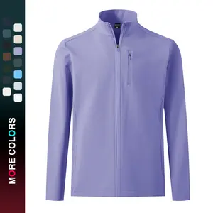 MAELREG Mens Fleece Jacket Water Resistant Performance Stand Collar Full Zip Lightweight Casual Jacket with 5 Pockets