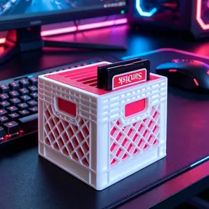 Mini Milk Crate SD Card Holder, 3D Printed Organizer, Camera Accessories, Gift for Photographer, Memory Card Storage