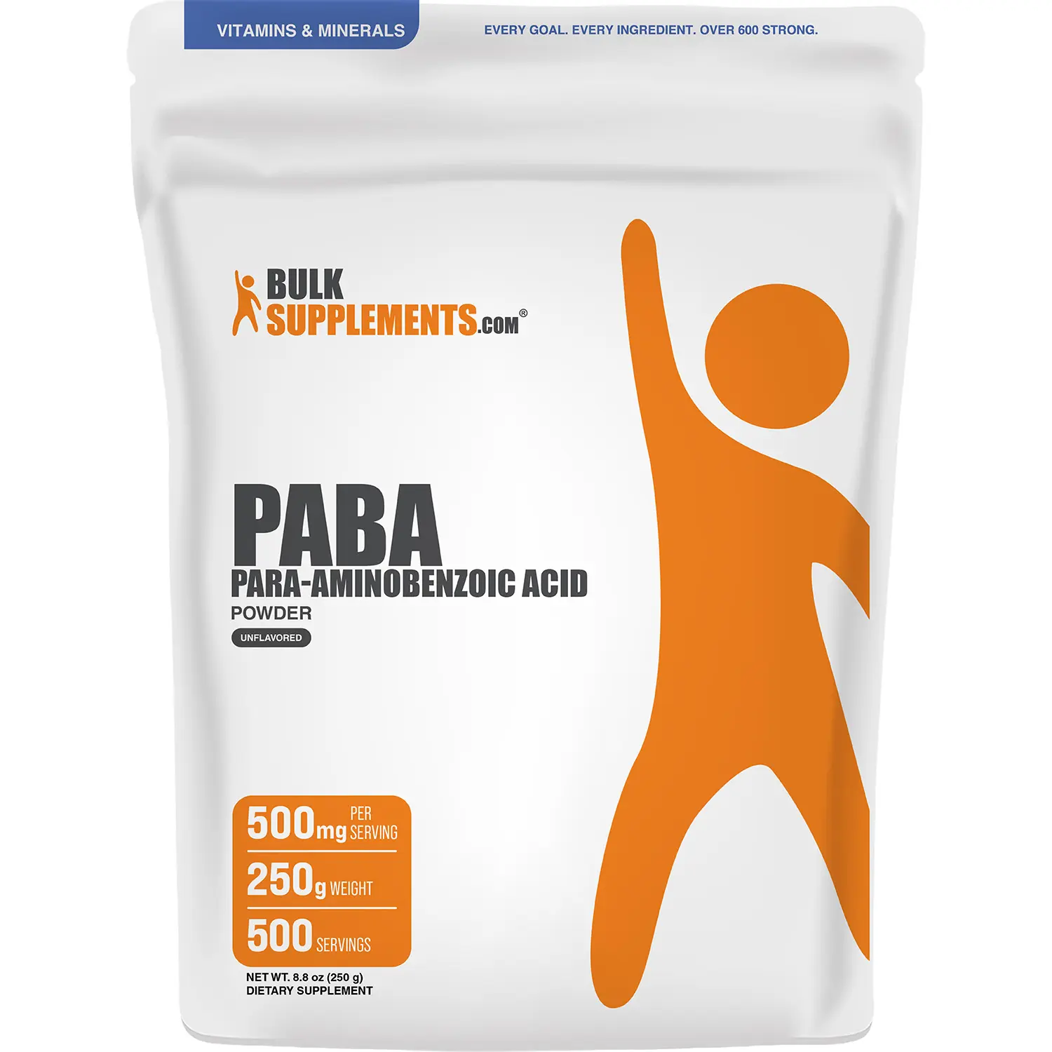 BulkSupplements - PABA Para-Aminobenzoic Acid Powder - Healthy Skin - Digestive Support - 100g-1kg - 500mg per Serving