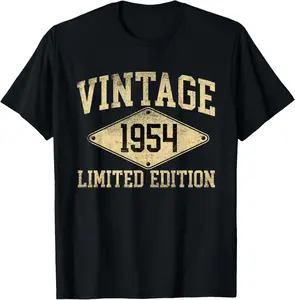 100% Cotton Vintage 1954 Limited Edition Year Of Birth Birthday T-Shirt