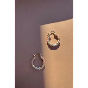 Noelle Gold Multi Closed Hoop Earring