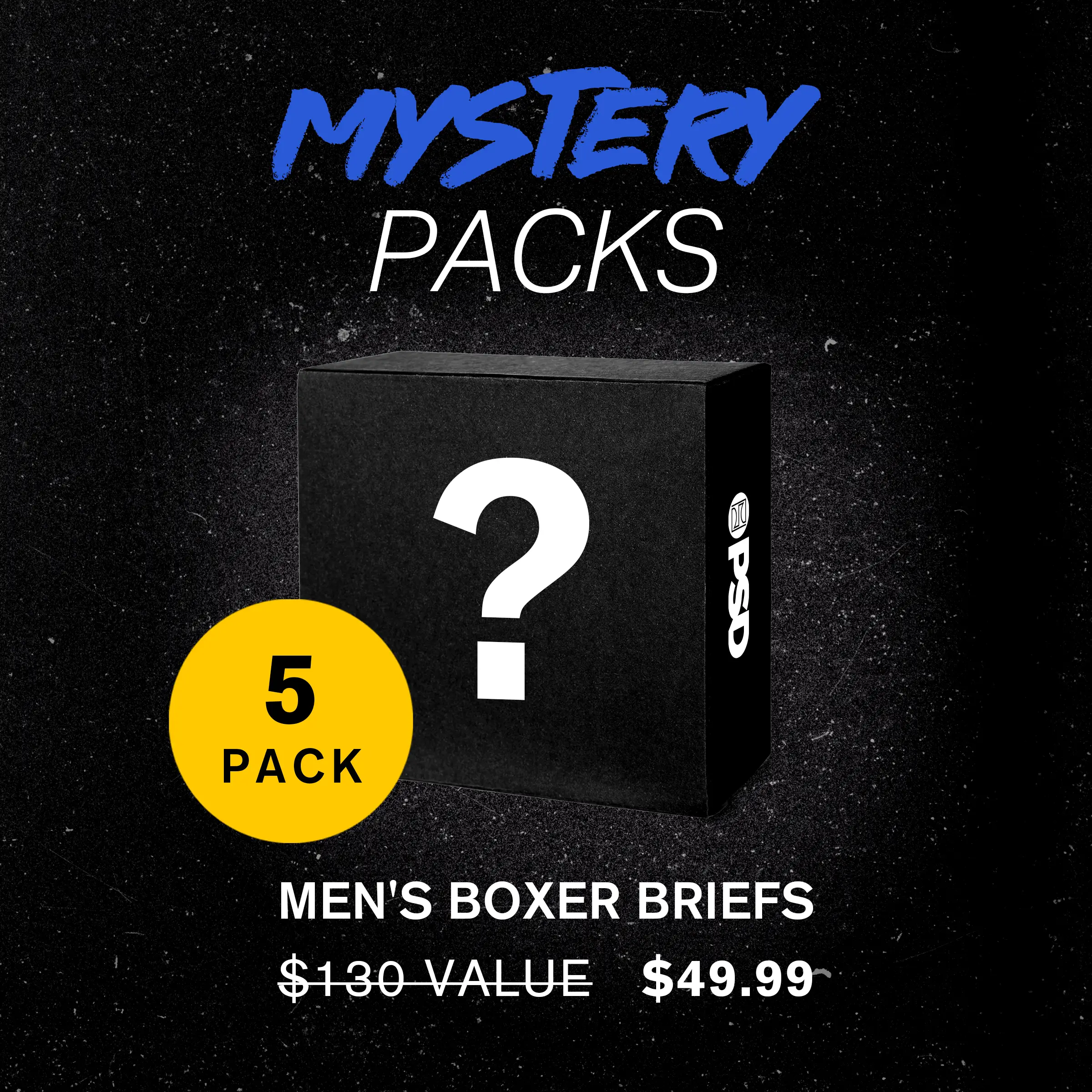 PSD Men's Mystery Boxer Brief 5-Pack Bundle - Standard Length 7 Inch Inseam, Soft, Stretchy, and Breathable Poly Blend Fabric
