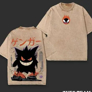 Dark Ghost Gengar Anime Art Sweatshirt, Retro Cool Japanese Manga Style Graphic Jumper Anime Shirt Unisex Oversize Cotton T-shirt, Gift For Anime Fan Top XV1 22F