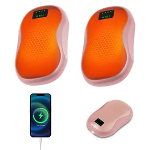 Portable LED Flashlight Hand Warmer 2 Pack USB-C Rechargeable Power Bank with 3 Temperature Settings Battery Indicator Pocket Size for Outdoor Camping Hiking Hunting