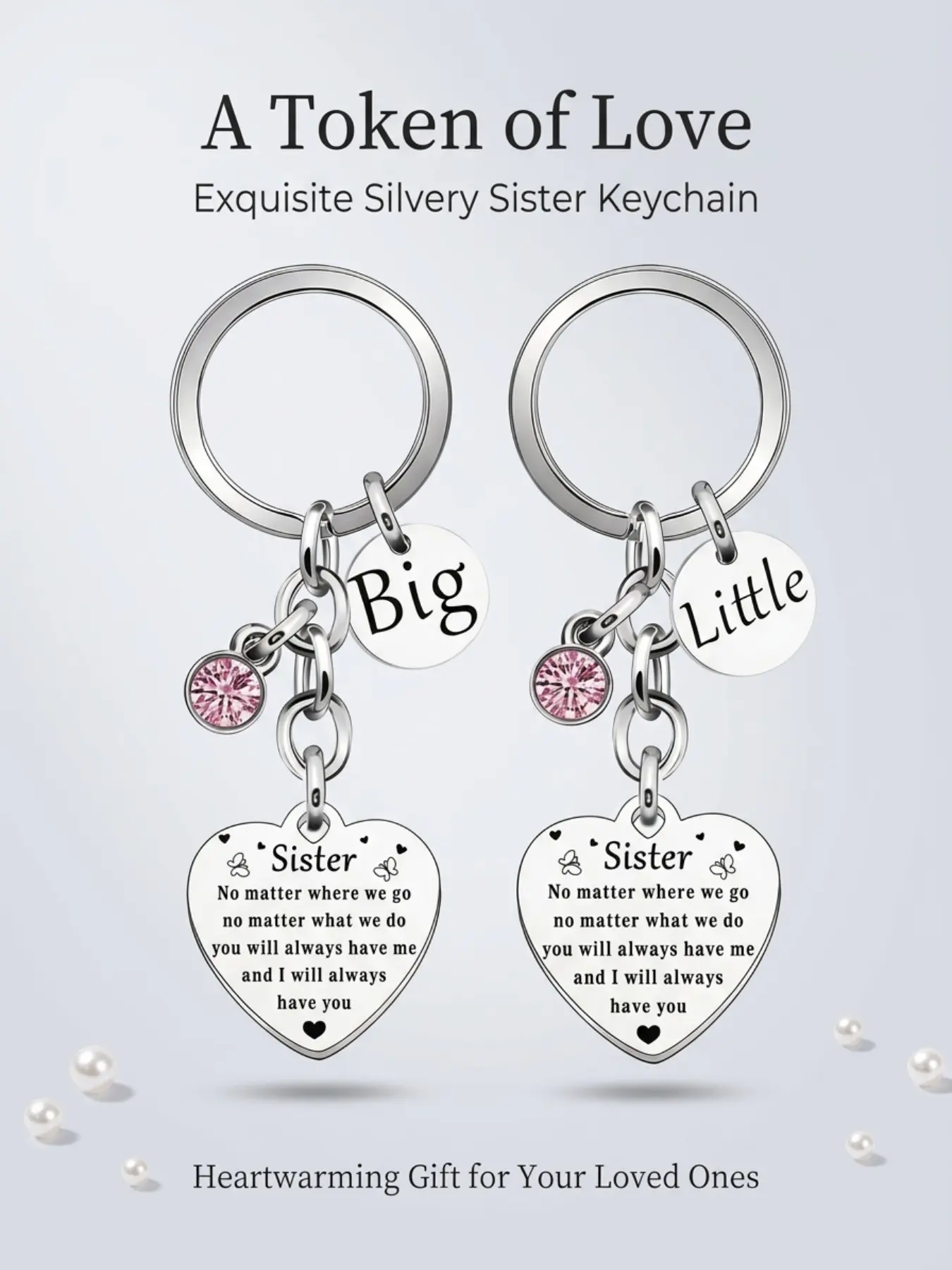 2pcs Set Sister Birthday Gifts Keychain, No Matter Where We Go Keyring, Unbiological Sister Christmas Gift, Besties Key Chain, Friendship Keychains, Perfect Gift, Key Accessories