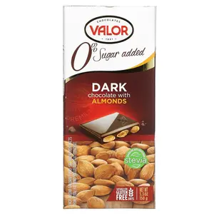 Valor 0% Sugar Added, Dark Chocolate with Almonds, 5.3 oz (150 g)