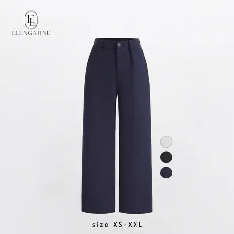 EL ELENGATINE Women's High-Waist Pleated Wide Leg Work Pants, Stretchy Polyester Bottoms, Office-Ready Fit Business Casual Workwear for Corporate Settings, Everyday Women's Bottoms to Pair with Blouses