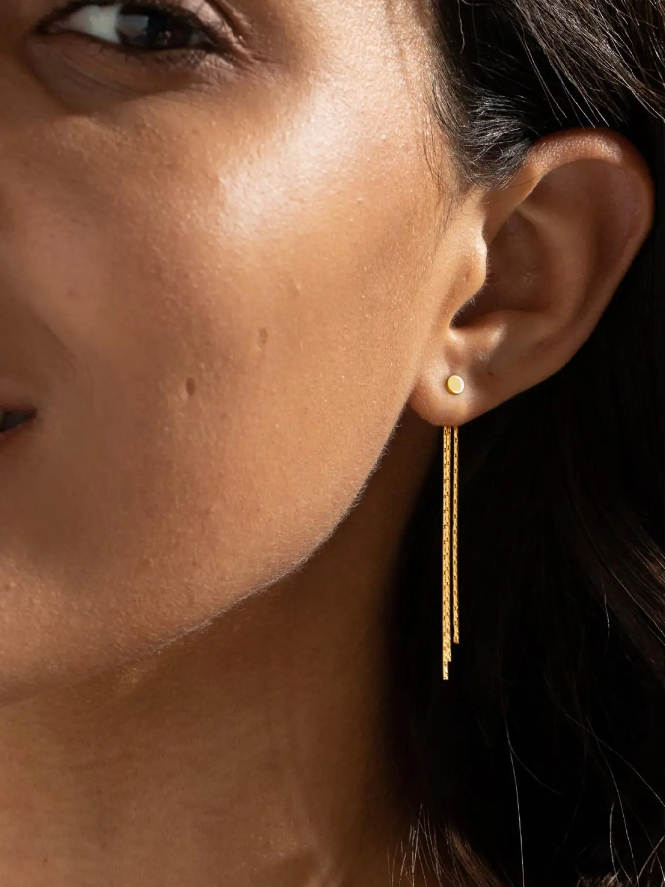 Hypoallergenic 14K Gold Plated Chain Dangle Stud Earrings - Minimalist Elegant Jewelry for Women's Daily Wear, Party & Formal Occasions, Drop Dangle Earrings