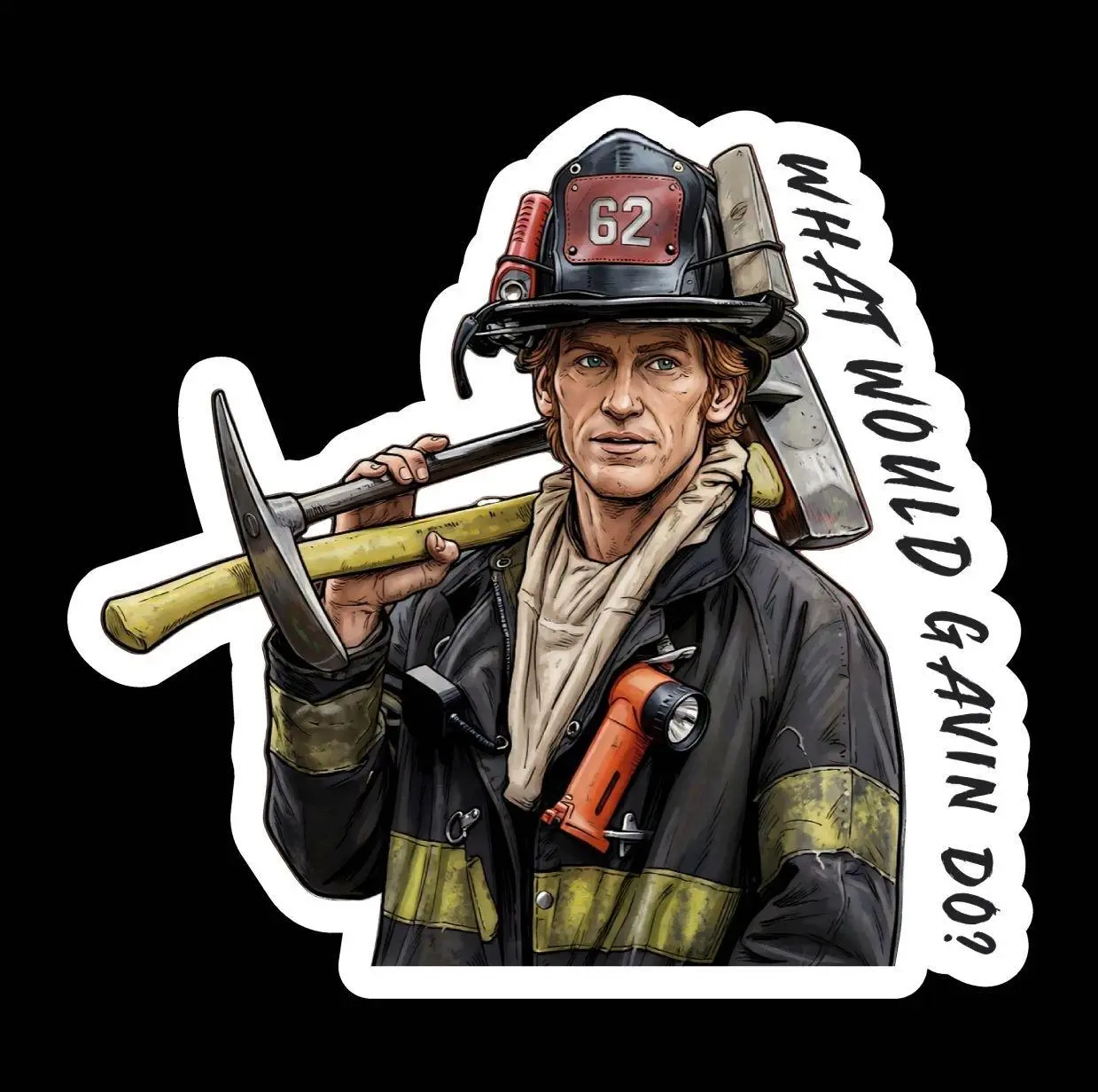 Firefighter Graphic Sticker | Funny First Responder Vinyl Decal | Waterproof Laptop & Water Bottle Sticker