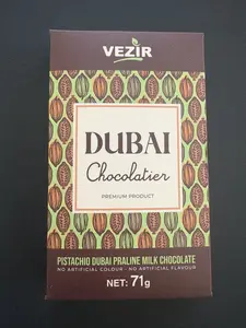 Dubai Chocolate Pistachio Filled Chocolate - Snack & Dessert - Rich Flavor with Pistachios - Ideal for Enjoying Anytime Bonbon