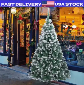 7FT Christmas Tree Xmas Holiday Decoration Artificial Tree Snow Flocked w/ Stand
