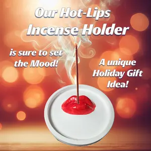 Red Hot Lips Stick Incense Burner - Unique Holiday Gift Idea for Setting the Mood