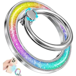 ROGEE Phone Ring Holder Compatible with -  Cell Phone Grip for Women Glitter  Removable Finger Ring Grip Stand Cute Girly Sparkle for  16 15 14 13 Pro Max Plus,