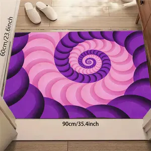 Pink & Purple Spiral Dreamlandvelvet rug,artistic&stylish,HD print,double-locked edges.Machine/hand washable,non-slip,easy-care,multi-scene for Kitchen Bathroom Bedroom Entrance, Machine Washable Rugs