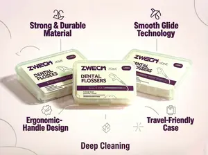 Silicone Dental Floss Picks, Ultra-thin Cleaning Sticks, 50pcs Deep Cleaning Floss Sticks, Oral Care Products for Home & Travel，4 boxes per order