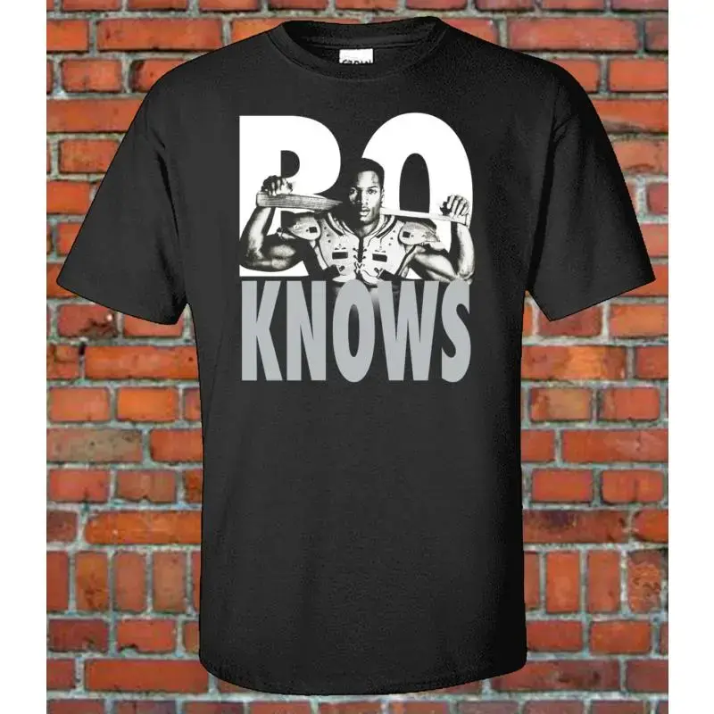 Men's Bo Jackson Bo Knows Raiders Graphic Streetwear T-Shirt, Relaxed Fit Short-Sleeve Top, Tshirt, Shortsleeve, Breathable, Cotton, Casual, Classic, Fabric, Loose
