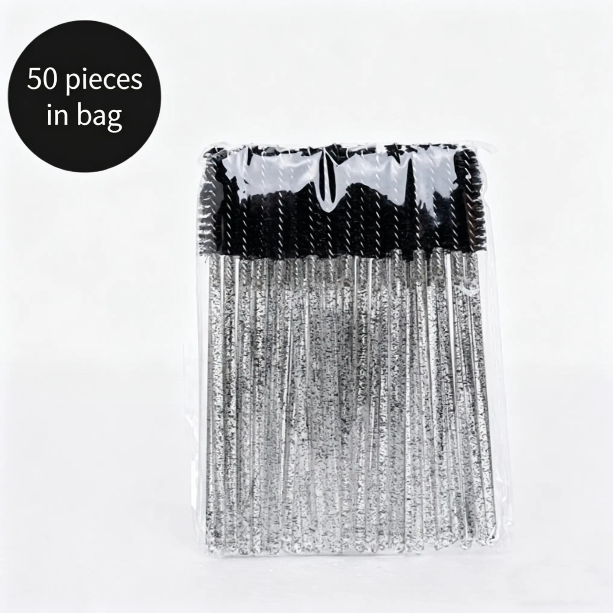 50pcs Disposable Eyelash Brushes, Mascara Brush, Makeup Brush, Ideal for Lash Extensions and Brows, Perfect for Beauty Enthusiasts