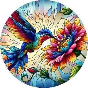 DTF Transfer – Glass Humming Bird Multi Sizes (AN-HU001)