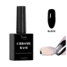 Chrome Base Gel Polish in Black - One Step Black Gel - LED UV Soak Off Formula - 15ml - Pigmented Self-Leveling Formula for Streak-Free Application