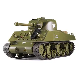 Henglong RC Tank 2.4Ghz 1/30 Scale US M4A3 Sherman with Realistic Recoil Action, Sounds, and LED Lights RTR