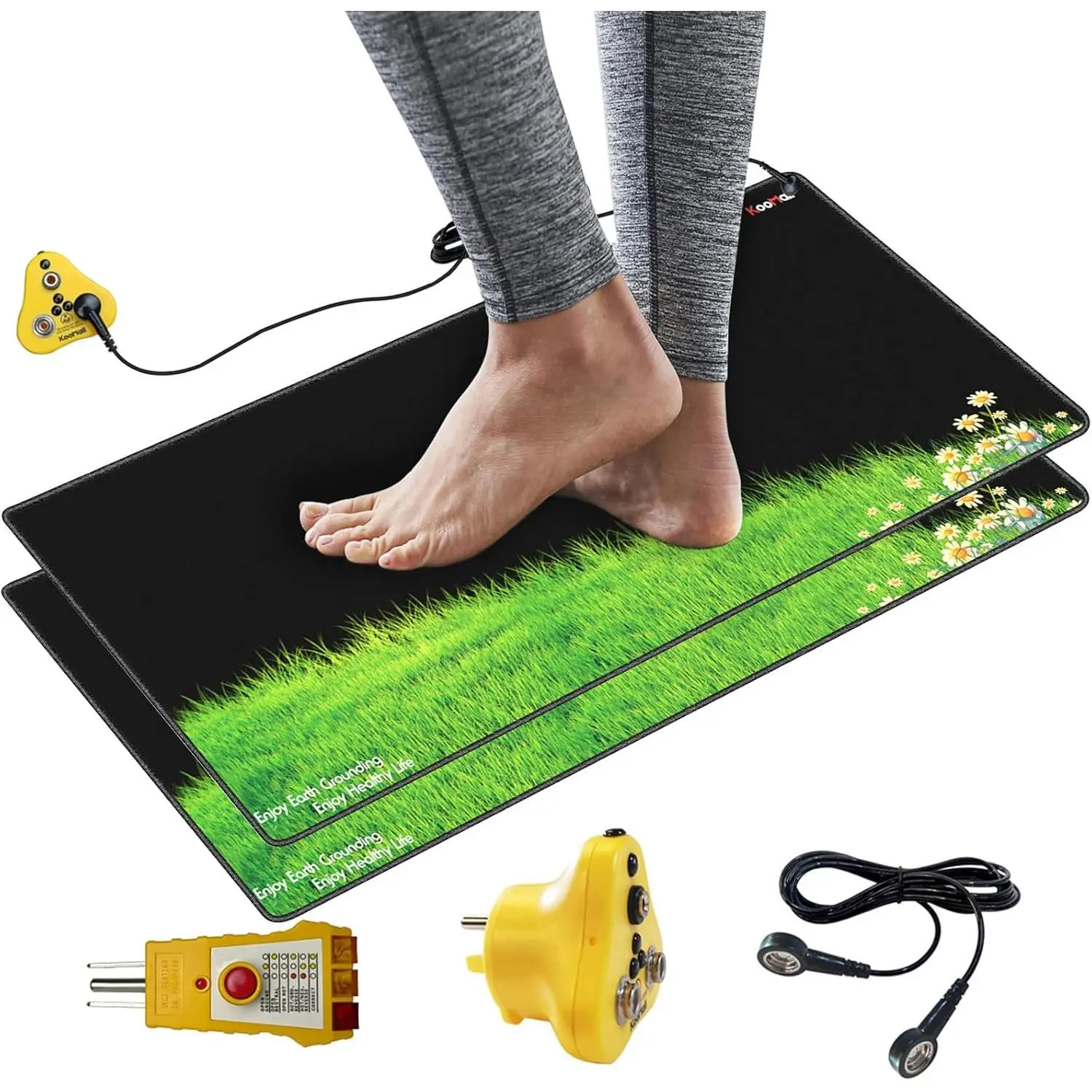 Grounding Mat, Earth Energy Pad for Healthy, Eliminate Static Improve Sleep, Inflammation Pain and Anxiety, for Foot or Desk Use, Soft and