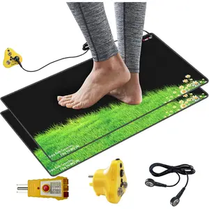 Grounding Mat, Earth Energy Pad for Healthy, Eliminate Static Improve Sleep, Inflammation Pain and Anxiety, for Foot or Desk Use, Soft and