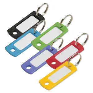 Lucky Line Flexible Colored Plastic Key Tag with 3/4" Split Ring, in Assorted Colors, 12 Pack, Cute Keychain Durable, Great for Teachers Classrooms, and Property Management