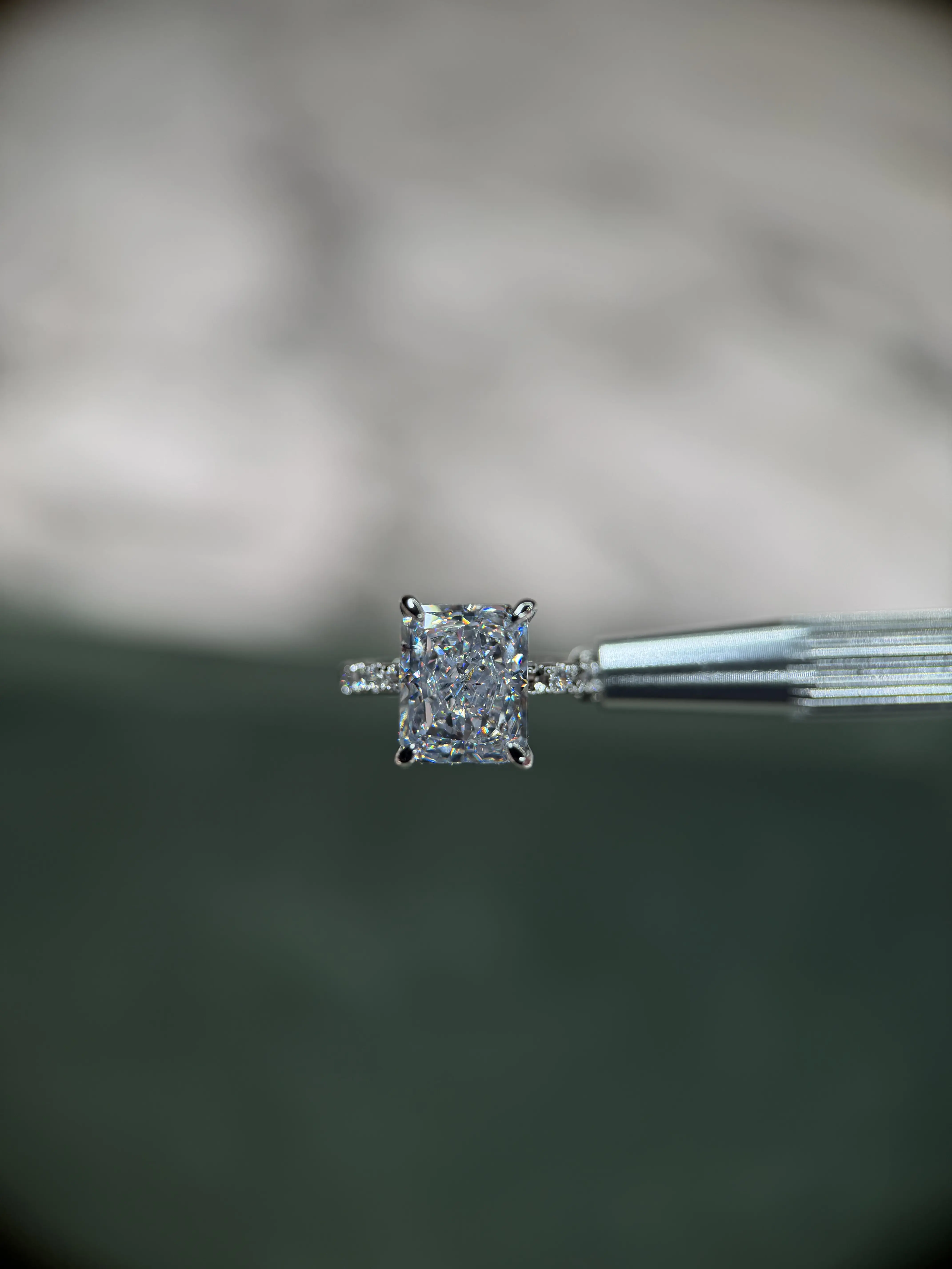 Style 4 Simulated Radiant Diamond Ring 3.5 ct