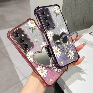 1 Piece Galaxy A22 5G/4G/A23 5G/A21s/A26 5G/A25 5G/A20/A20s/A24 Three daisies Designed Phone Case Cover For Travel With Flexible And Elegant And Stand Compatible With Galaxy A26 5G