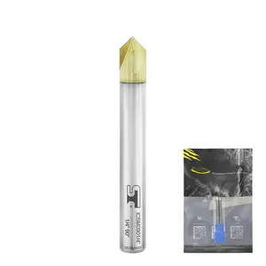 Chamfer End Mill - CNC Carving Bits, V , 90 , ICSM1/4 Shank 2" OVL (, 1/4" 90?) - for , Alloy Steels, Hardened Steels - Mill Bits Sets for DIYers & Professionals