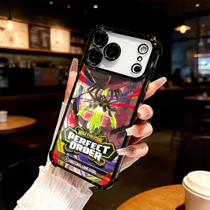 Pokémon Card Montage Four Comer Ant-Fall Phone Case Transparent Electroplated Protective Cover for iPhone 17 16 Pro Max 15 Air Plus 14 13 12 11E