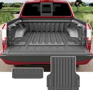 [Fits 22-26 Frontier]Bed Mat Tailgate Mat Compatible with 2022-2026 Nissan Frontier Bed Liner TPE Replacement for 2022 2023 2024 2025 2026 Nissan Frontier Accessories (Strip Style Bed Mat+Tailgate Mat)