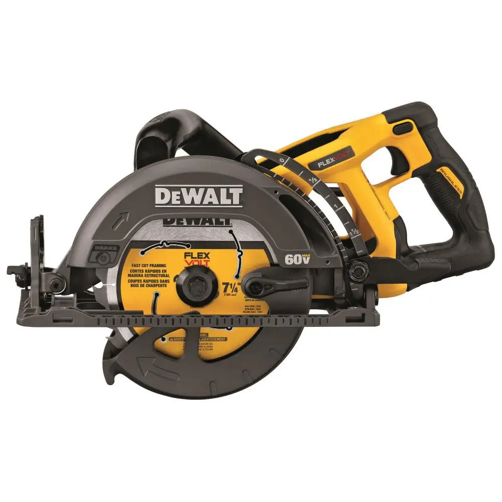 DEWALT FLEXVOLT 60V MAX 7-1/4 in Worm Drive Style Electric Saw, Power Tool for Cutting Wood (DCS577B)