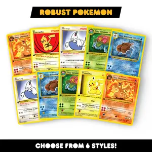 Chubby Cute Pokemon Custom Holographic Fan Art Cards - Hilarious Affordable Gift for TCG Boosters - Choose from 9 Styles - Eye Catching & Dynamic Design